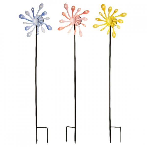 (R) Lumineo Garten Stick Solar LED 85 cm 3 assorti