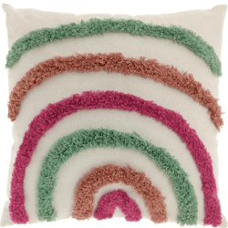 Unique Living kussen Ricca roze/groen 45x45 cm