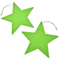 Christmas hanger Star felt green 30 cm set of 2