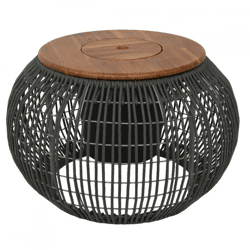 (R) Bijzettafel met vak Seville grijs 58 cm