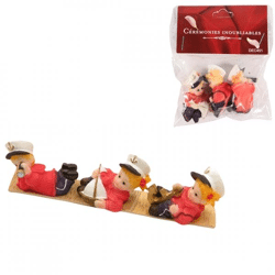 Beeld decoratie mini matroos polyresin 4 cm 3 stuks