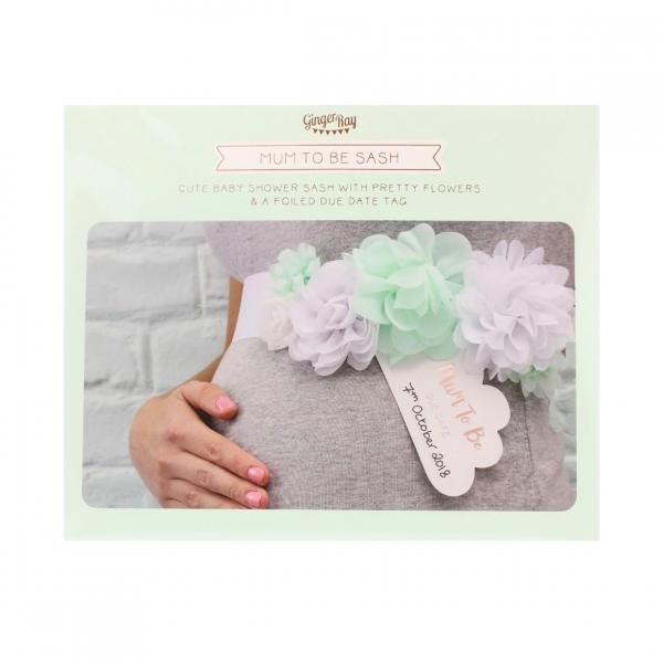 Ginger Ray Babyshower Schärpe Mum to Be mintgrün/weiß