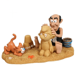 Schlümpfe: Gargamel und Azrael am Sandstrand - Deko-Figur