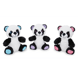 Panda mit Glitzerohren - Plüsch - 3-fach sortiert  - 17 cm