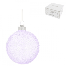 Kerstbal glas spikkel paars 10 cm 4 stuks