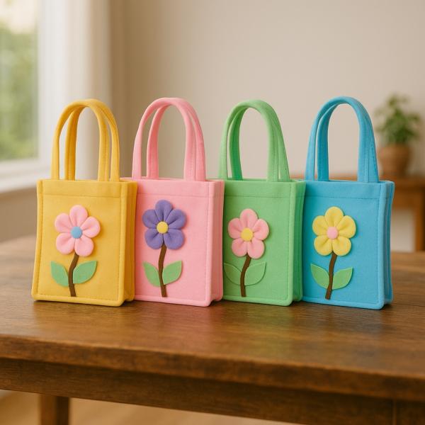 Hobby Flora geschenktas vilt 15 cm assorti