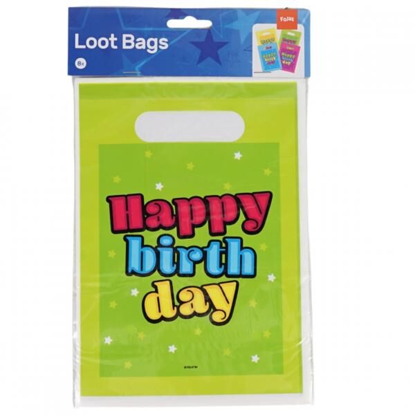 Folat Geschenktüte Happy Birthday 23 cm 8 Stück