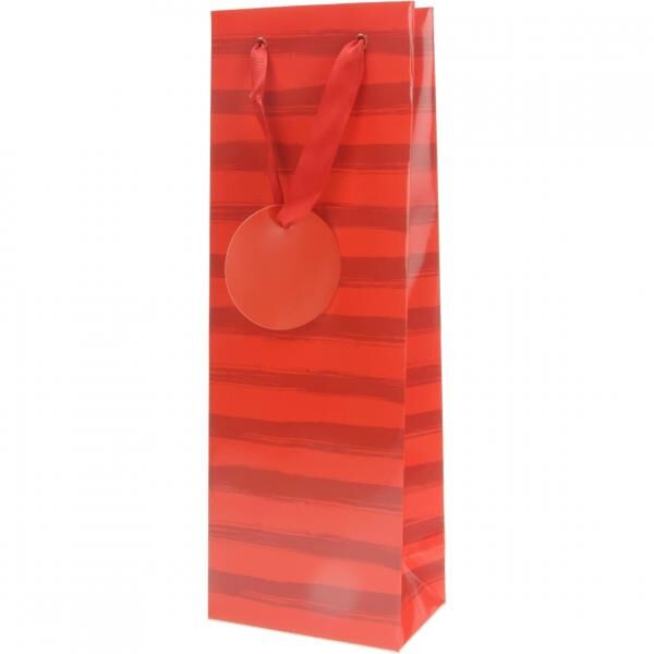 Geschenktas Strepen rood 12,5 x 8 x 36 cm