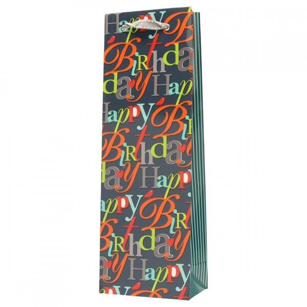 Geschenktas Happy Birthday 12,5 x 8 x 36 cm