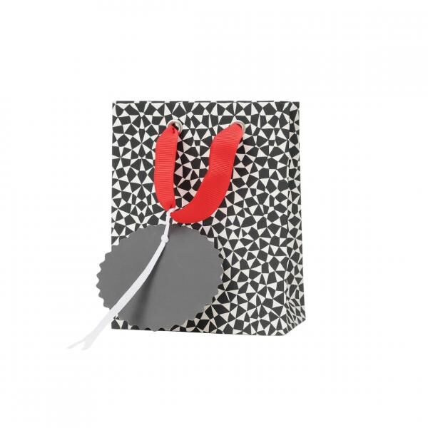 Geschenktüte Retro schwarz/weiß 10 x 3 x 11 cm