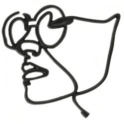 Light & Living wanddecoratie Face zwart 45 cm