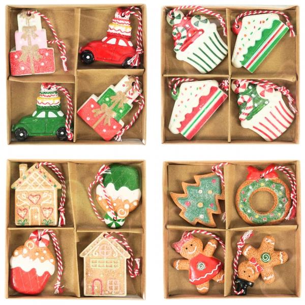 Home Accents Weihnachtsaufhänger 6 cm 4 sortiert 4er Set