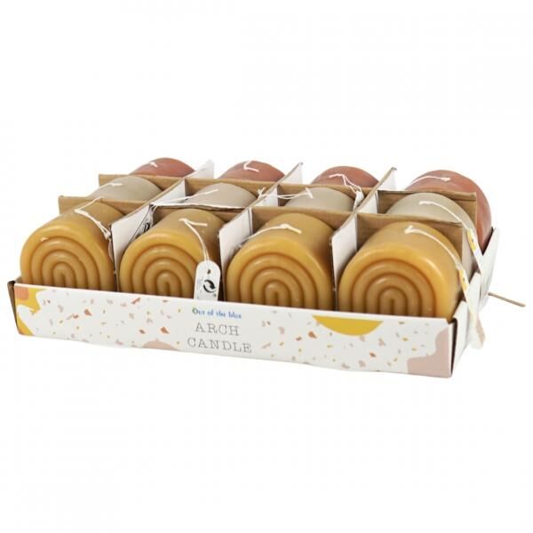 Out of the Blue Kerze 8 x 6 x 8,5 cm 3 Stück sortiert