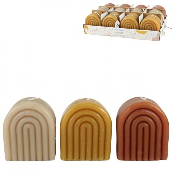 Out of the Blue Kerze 8 x 6 x 8,5 cm 3 Stück sortiert