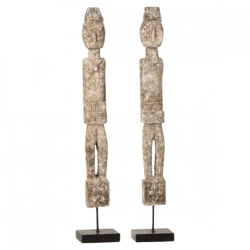 J-Line figuur op voet Naya Albasia 54 cm 2 assorti