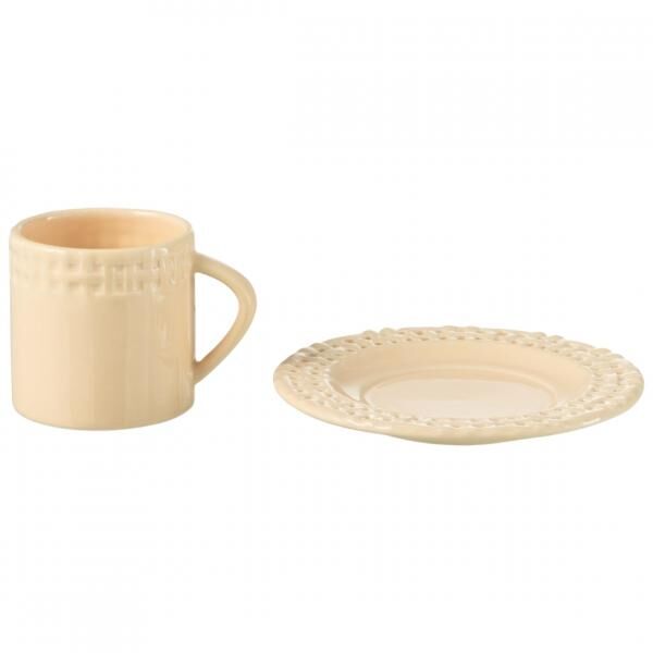 J-LINE Tasse und Untertasse Pfirsich 175 ml