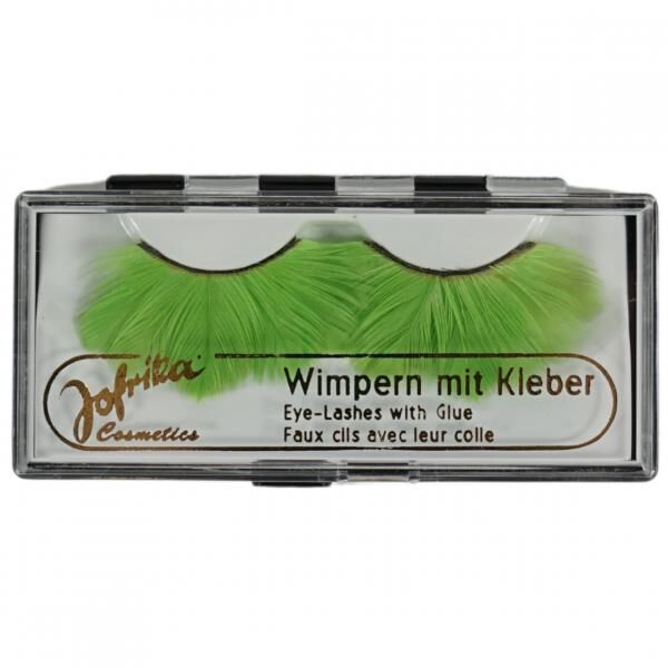 Jofrika Kosmetik künstliche Wimpern Federn grün 9,5 cm B-Wahl VE500