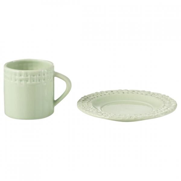 J-LINE Tasse und Untertasse grün 175 ml