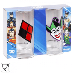 DC glazen Harley Quinn & Joker 270 ml set van 2