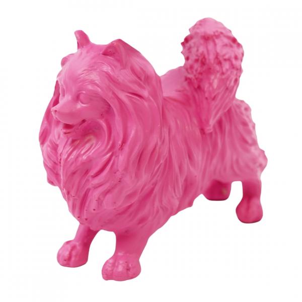 Housevitamin Statue Pomeranian Hund rosa 10,5 cm