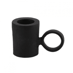 Kaarsenhouder Dobra metaal zwart 7 cm