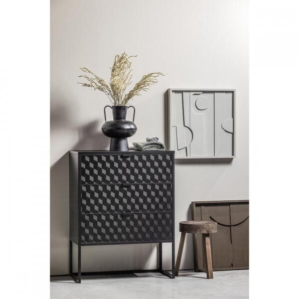 WOOOD Vase Vere Metall schwarz 37 cm