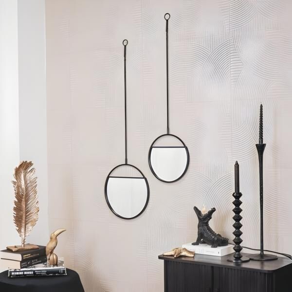 Housevitamin Wandspiegel Twinning ist Winning schwarz 100 cm 2er Set