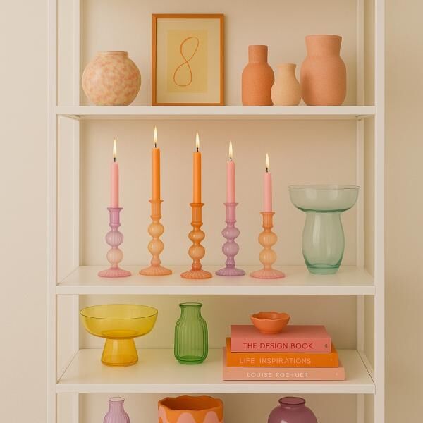 Kerzenleuchter Bicolore Bubbles hübsch rosa 20 cm 6 sortiert