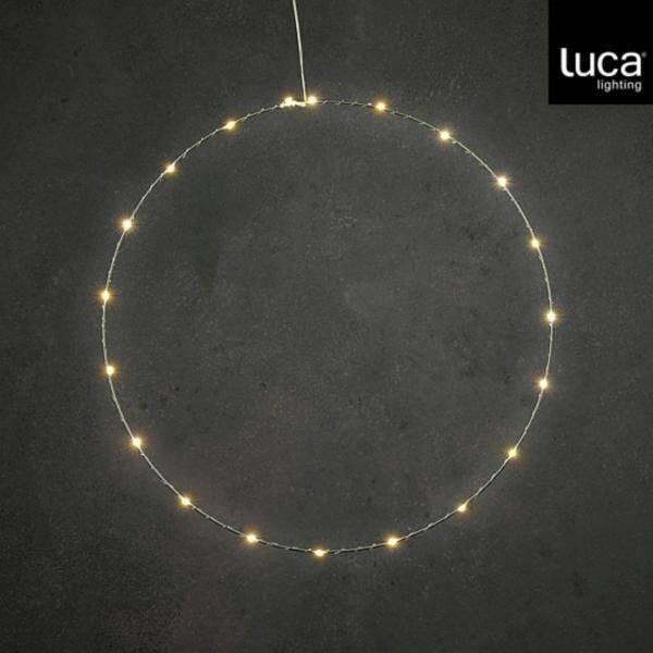 Kreis mit LED-Beleuchtung silber auf Batterie 50 cm