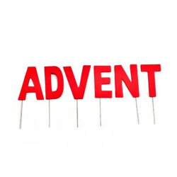 Decoratie Kerst letterstekers ADVENT rood 5 cm