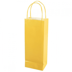 Wijntas met hengsel geel 32 cm
