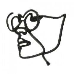 Light & Living wanddecoratie Face zwart 35 cm