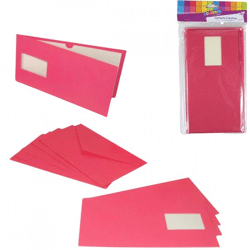 Kaarten met enveloppen fuchsia 21 cm 5 stuks
