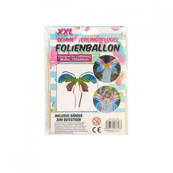 Foil balloon Butterfly wings rainbow 100 cm