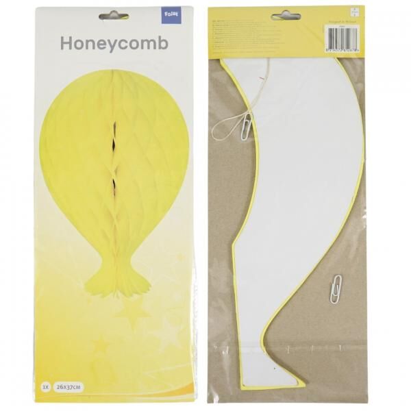 Folat honeycomb balloon yellow 37 cm