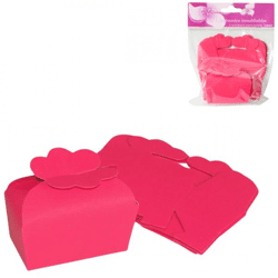 Mini cadeauverpakking Box donkerroze 7,5 cm 5 stuks