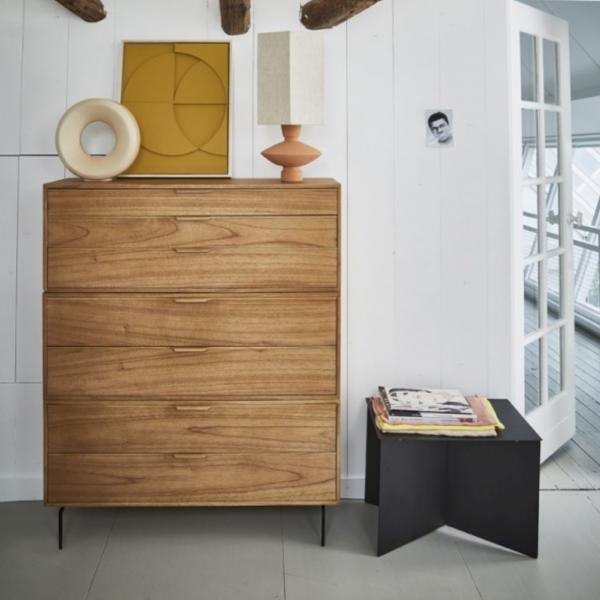 (R) HKliving Beistelltisch rechteckig schwarz 55 cm