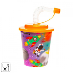 3D-Becher mit Strohhalm 250 ml