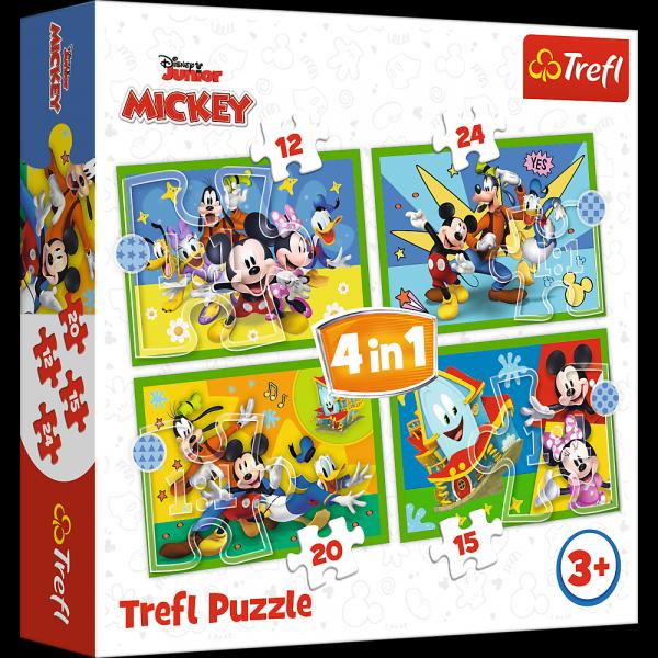 Mickey Mouse und Freunde - 4 in 1 Puzzle 12,15, 20, 24 Teile