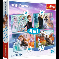 Disney Frozen / Die Eiskönigin - 4 in 1 Puzzle 12,15, 20, 24 Teile