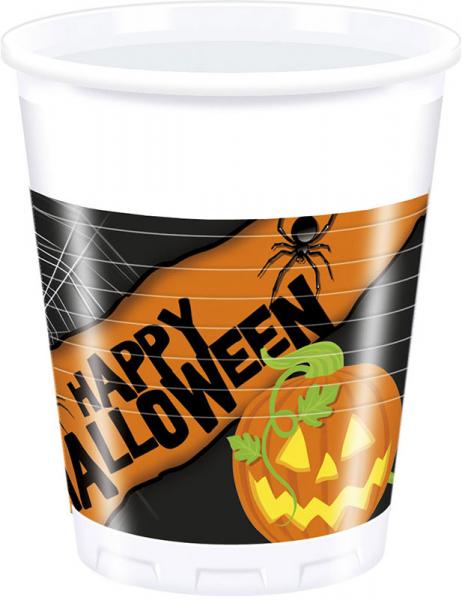 HAPPY SPOOKY HALLOWEEN - 8 Plastikbecher 200 ml