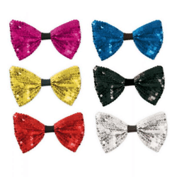 Sequin bow, assorted colors Colors; 16 cm W.