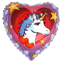 Unicorn head - Heart-shaped foil balloon