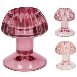 Theelichthouder Nova Mushroom Sweets Pink 9 cm