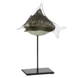 J-Line beeld vis op voet glas 30 cm