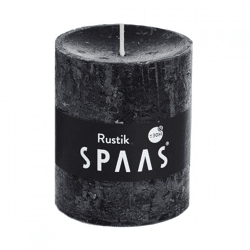 (R) Spaas Stumpenkerze rustikal schwarz 7 x 8 cm