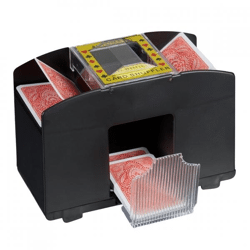 Relaxdays batteriebetriebene Kartenmischmaschine schwarz 4 Decks