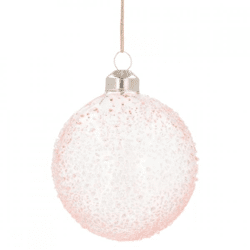 Kerstbal Luxury glas spikkel roze 10 cm