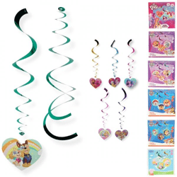 Spiraal hanger 40 cm 6 assorti set van 6