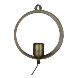 Countryfield Wandlamp Largo messingkleurig EU-stekker 22 cm